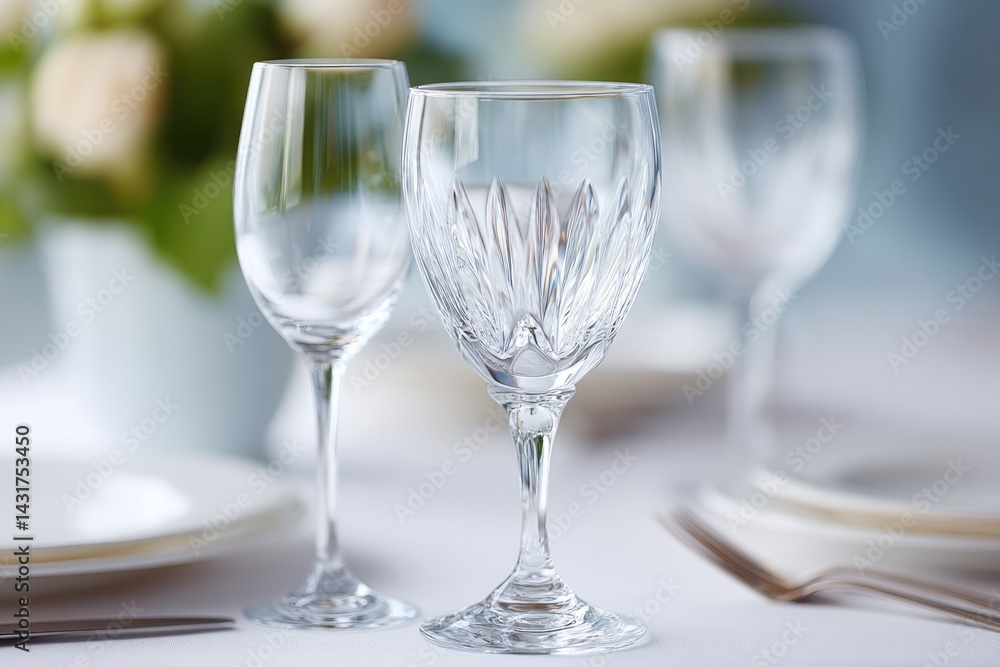 elegant table setting at gala dinner party with crystal glasses fine china and minimalist touch capturing essence of elegant table setting at gala dinner party with crystal glasses fine china and minimalist touch capturing essence of