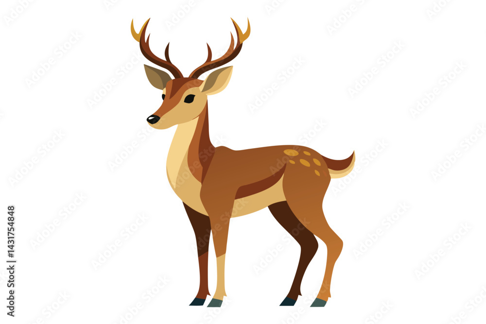 Deer Vector Illustration White Background Deer Vector Illustration White Background