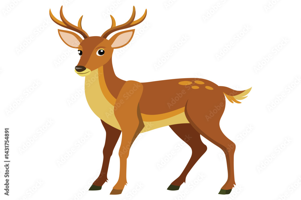 Fototapeta premium Deer Vector Illustration White Background