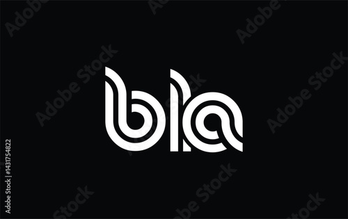BLA Creative Unique Modern Letter Logo Design. Stylized logo featuring a unique letter design, presenting abstract minimalist aesthetics and modern appeal.