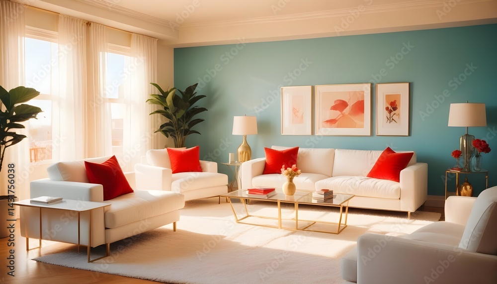 Fototapeta premium Photo interior modern design room 3d illustration