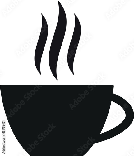 Coffee cup icon in trendy style . Coffee cup with steam icon . Tea cup icon . Vector illustration