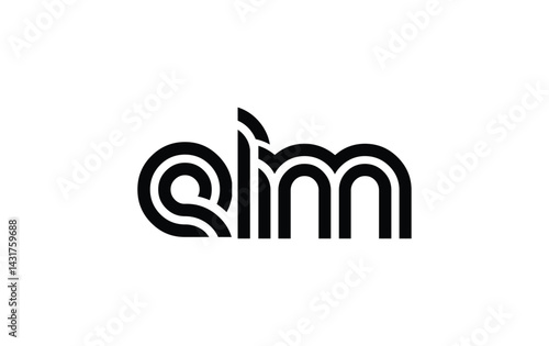 ELM Creative Unique Modern Letter Logo Design. Stylized logo featuring a unique letter design, presenting abstract minimalist aesthetics and modern appeal.