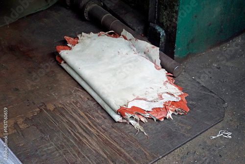 leather production at the dharavi slum in mumbai, india