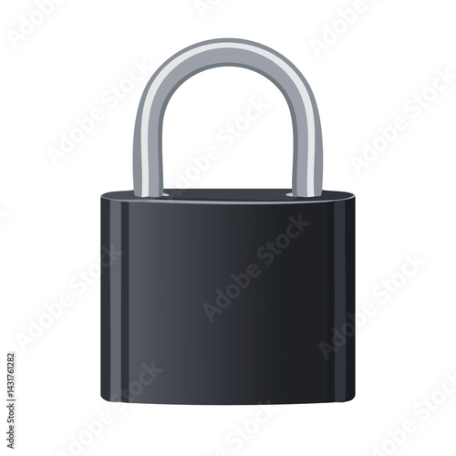 padlock isolated on white background silhouette vector for your design 3d rendering 