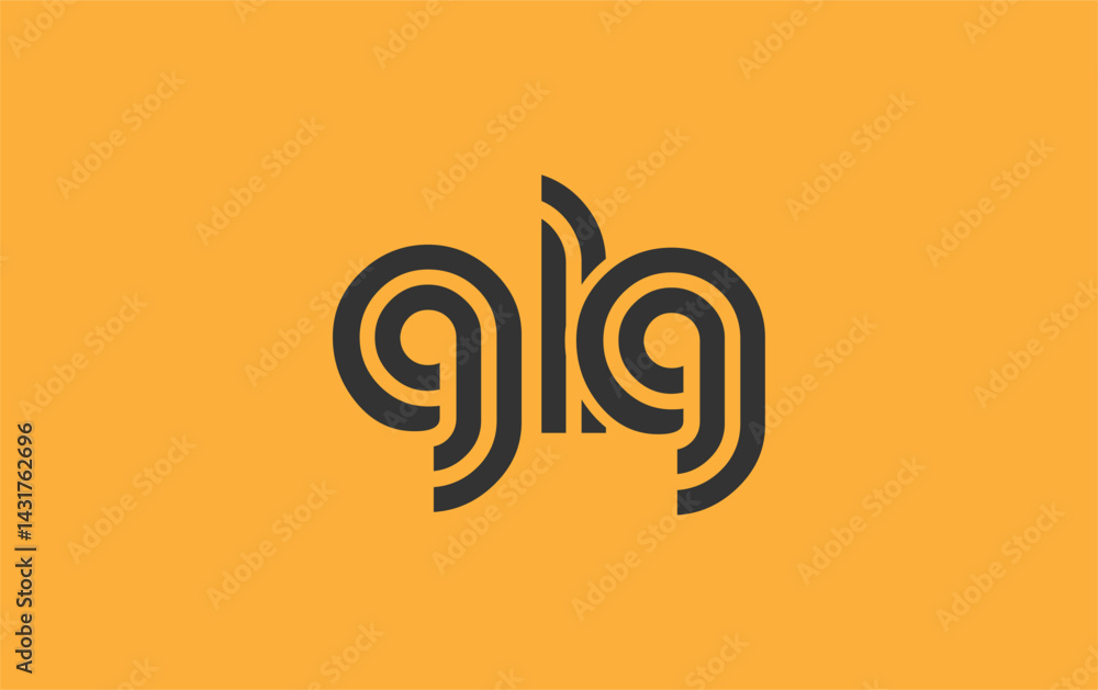 Obraz premium GLG Creative Unique Modern Letter Logo Design. Stylized logo featuring a unique letter design, presenting abstract minimalist aesthetics and modern appeal.