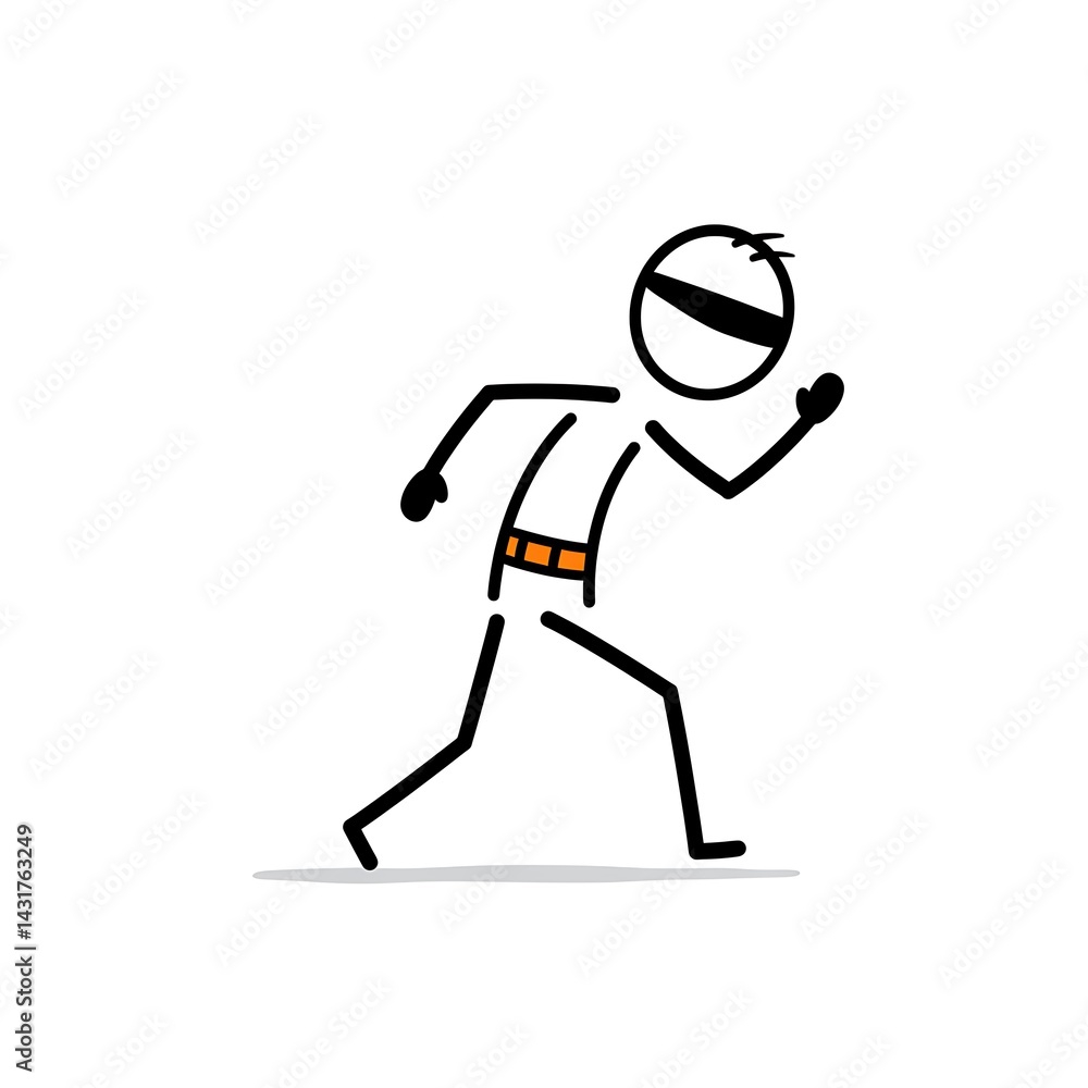 Obraz premium 3D stick figure running