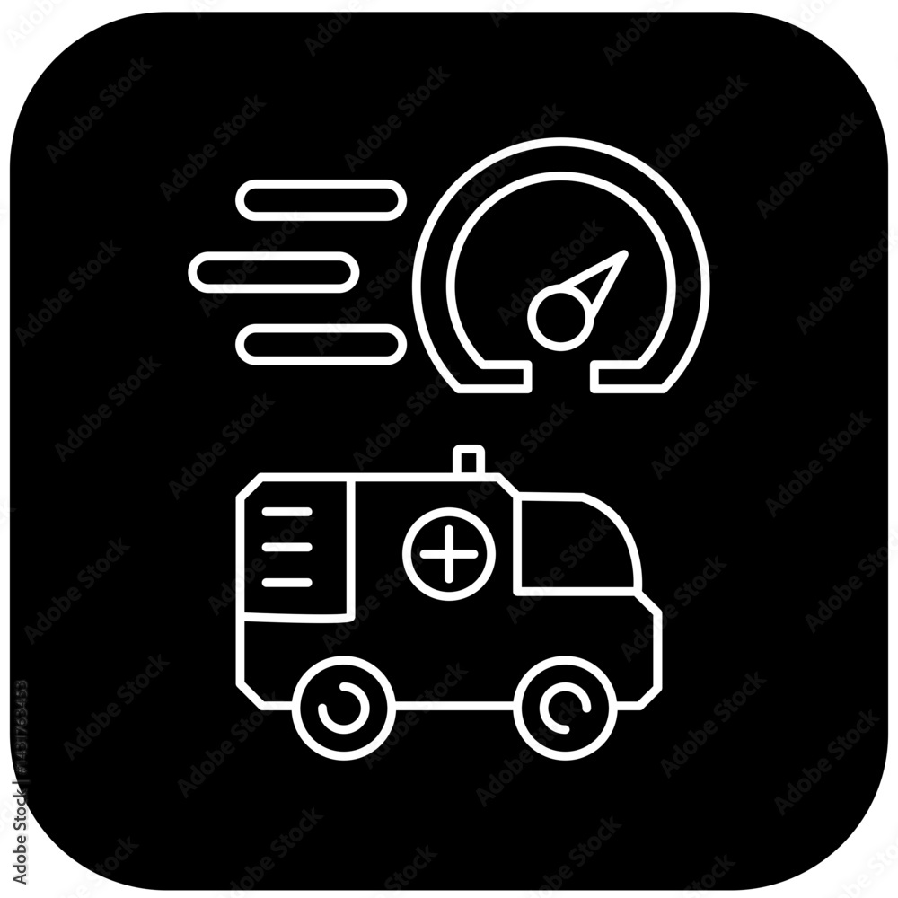 Fototapeta premium fast ambulance car icon design