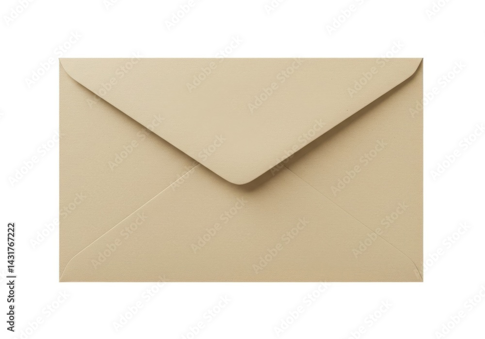 Stock photo of a closed blank tan invitation card envelope isolated on white background Stock photo of a closed blank tan invitation card envelope isolated on white background