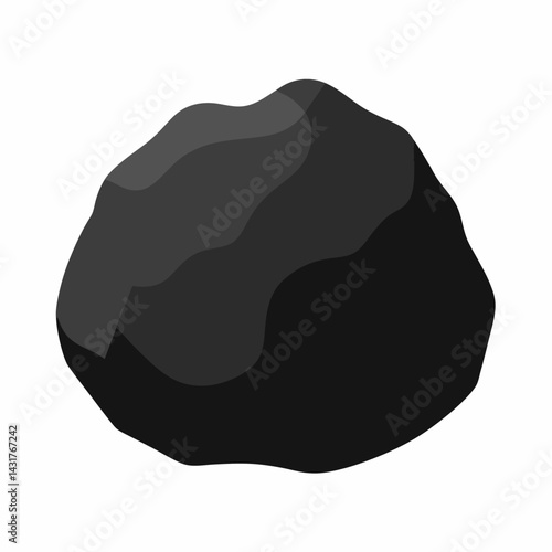 Black coal vector on white background.
