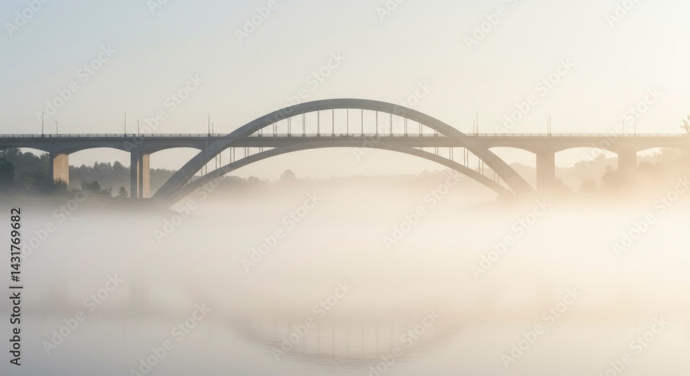 Fototapeta premium Misty morning over a bridge