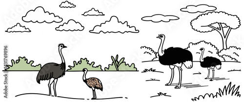 Summer tropical design with leaves, flamingo and space for text. Exotic horizontal banner, card, poster, print, template. Vector illustration