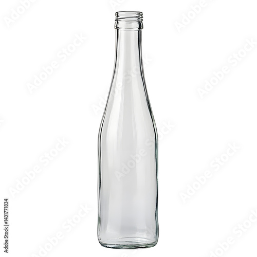 Wallpaper Mural Clear glass bottle standing upright against a neutral background, ideal for product photography or packaging design Torontodigital.ca