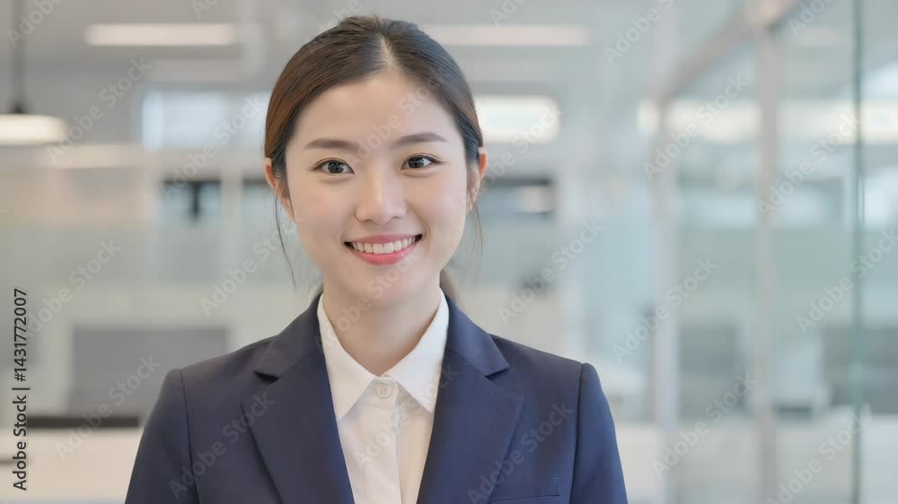 Smiling businesswoman in modern office Smiling businesswoman in modern office