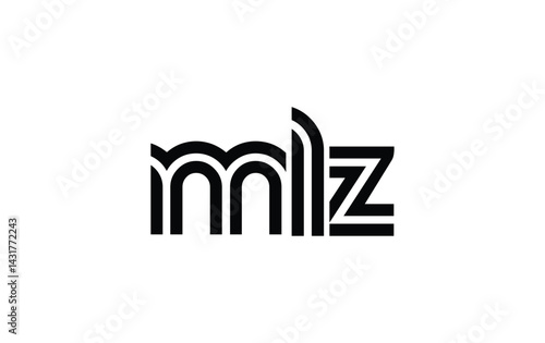 MLZ Creative Unique Modern Letter Logo Design. Stylized logo featuring a unique letter design, presenting abstract minimalist aesthetics and modern appeal.