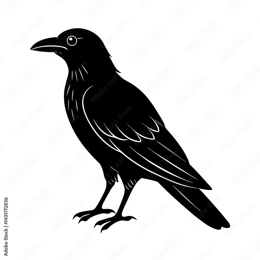Fototapeta premium Bird Vector on White Background | Minimalist Animal Clipart for Design & Art Projects
