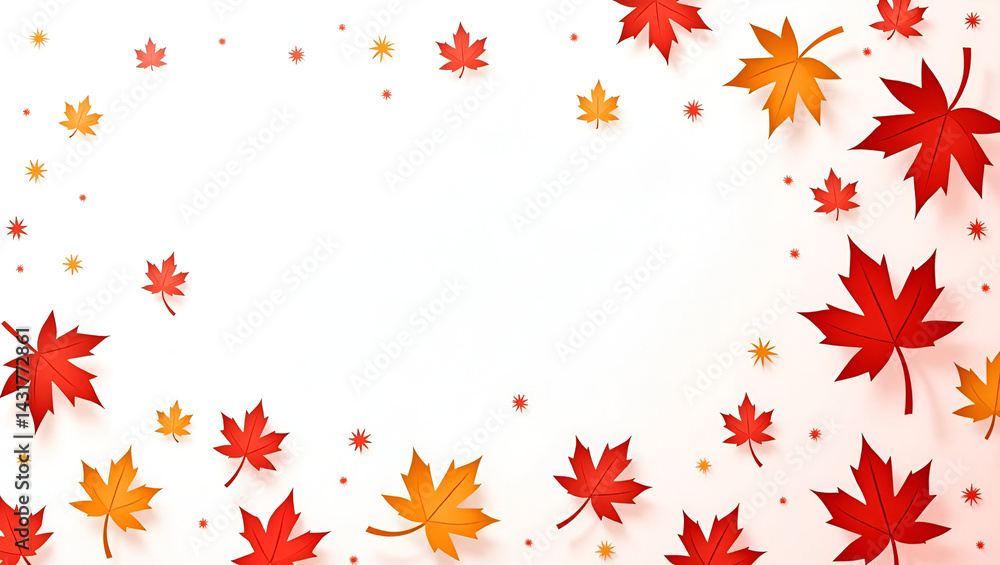 Happy Canada Day card on white background with paper cut maple leafs. Vector illustration.
Happy Canada Day card on white background with paper cut maple leafs. Vector illustration.