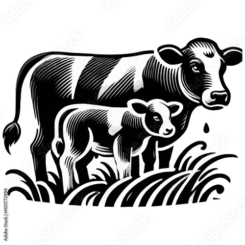Cow and Calf Grazing
