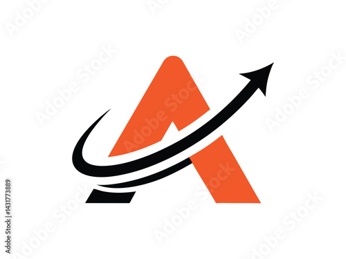 Futuristic Letter A Logo with Orbit Swoosh – Modern Technology Branding Symbol