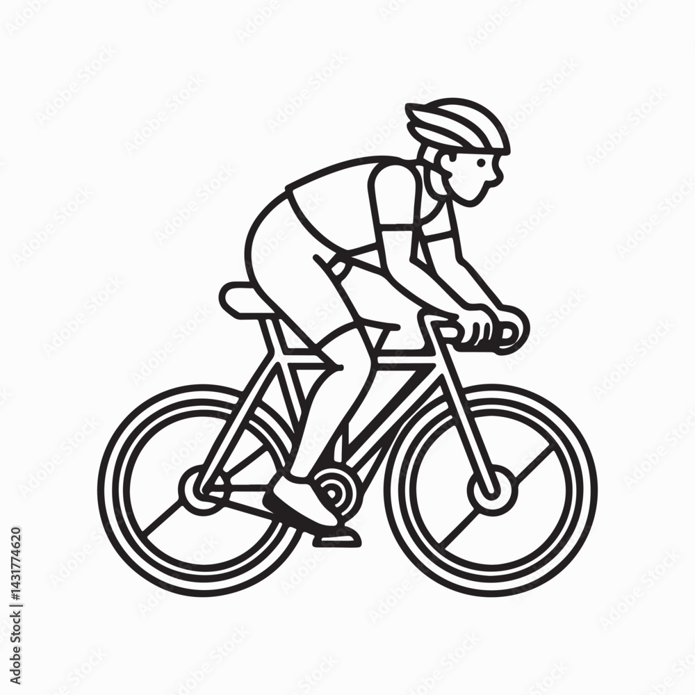 Naklejka premium stylish cycling silhouette vector art illustration