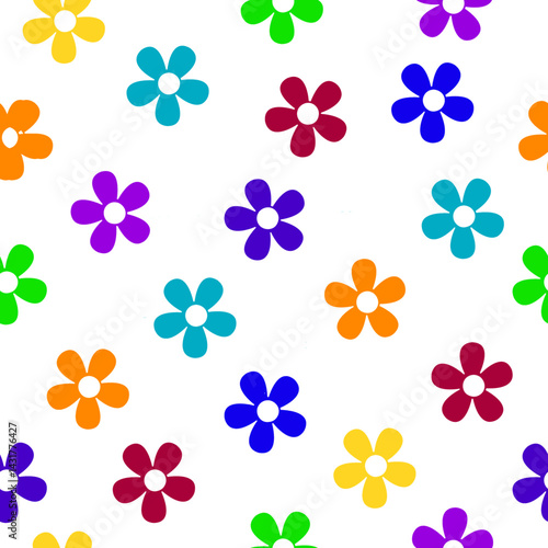 ПАттерн кольорові квіточки з діркою