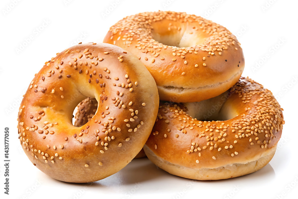 Assorted Fresh Bagels Photo Clean White Backdrop for Food Blogs. Assorted Fresh Bagels Photo Clean White Backdrop for Food Blogs.