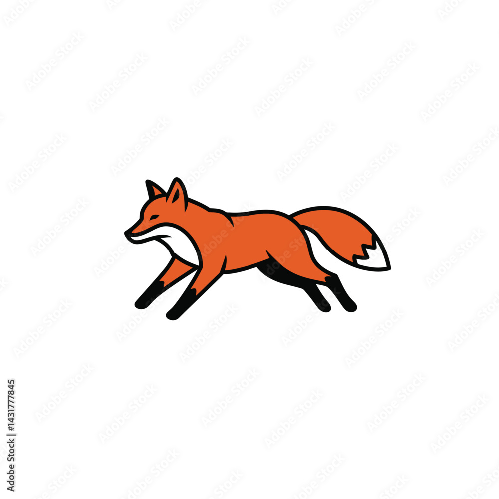 black Fox icon on the background, vector illustration black Fox icon on the background, vector illustration