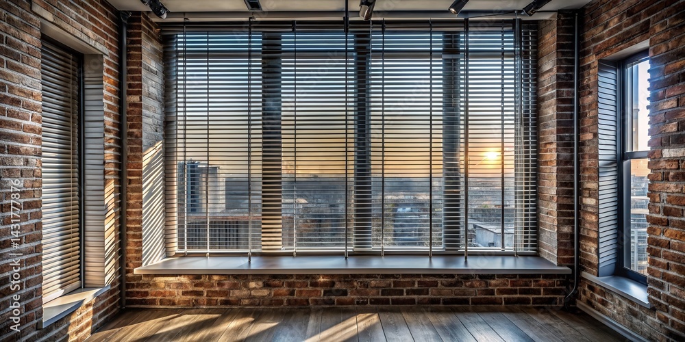 Obraz premium Modern Aluminum Venetian Blinds: Noise Reduction & Privacy for Urban Windows