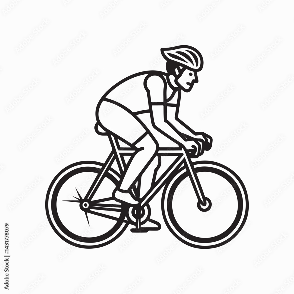 Naklejka premium stylish cycling silhouette vector art illustration