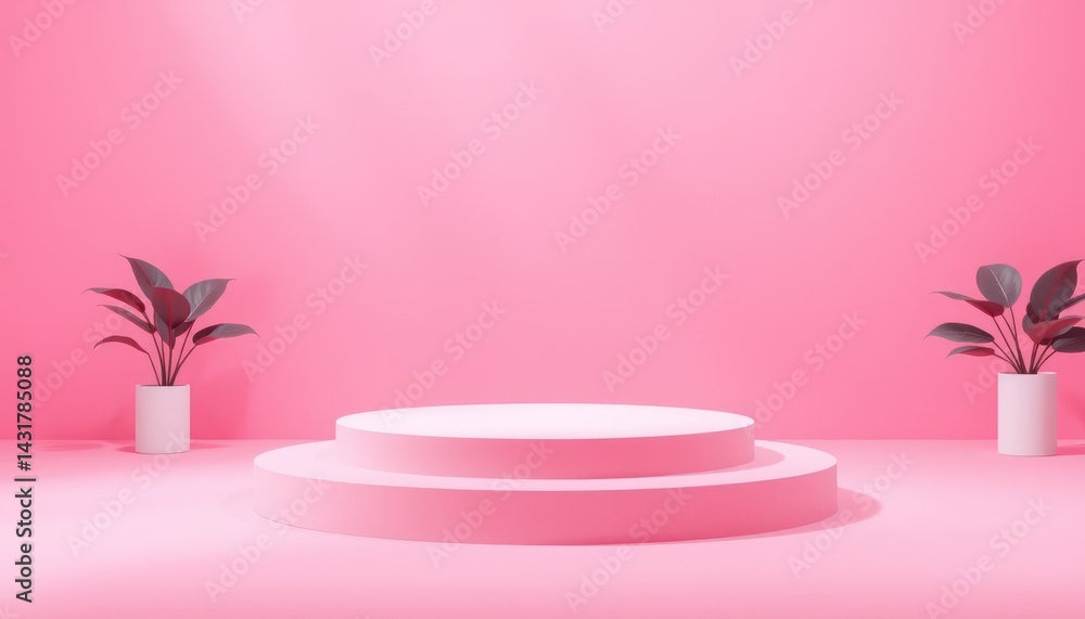 Empty Pink Display Podium Empty Pink Display Podium