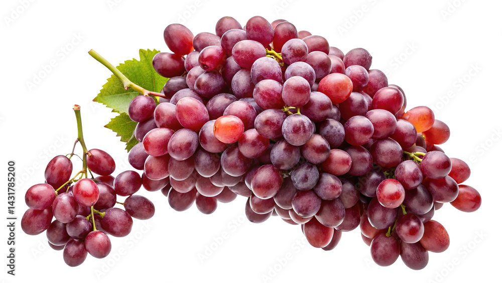 Two Bunches of Fresh Ripe Red Grapes on a Trensprent Background png Two Bunches of Fresh Ripe Red Grapes on a Trensprent Background png