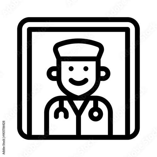doctor profile line icon