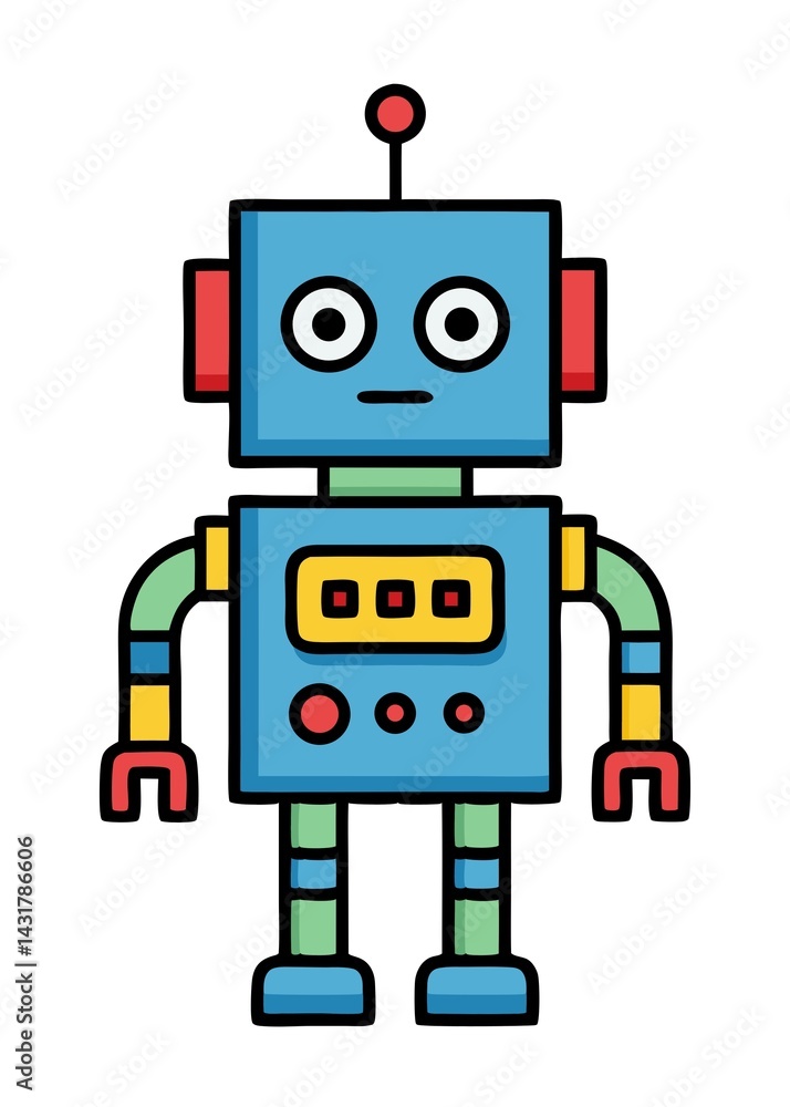set of funny cartoon robots set of funny cartoon robots