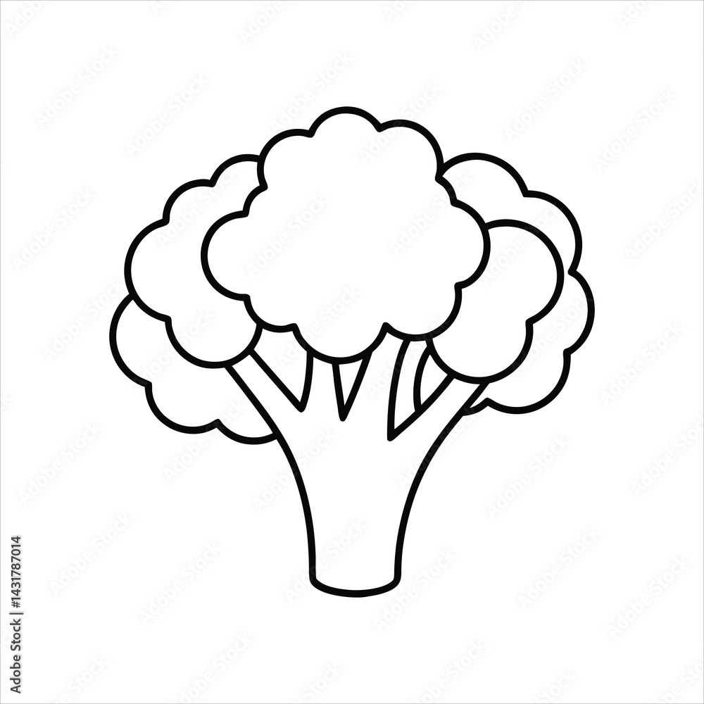 Healthy Broccoli Line Art for Organic Food Design Healthy Broccoli Line Art for Organic Food Design