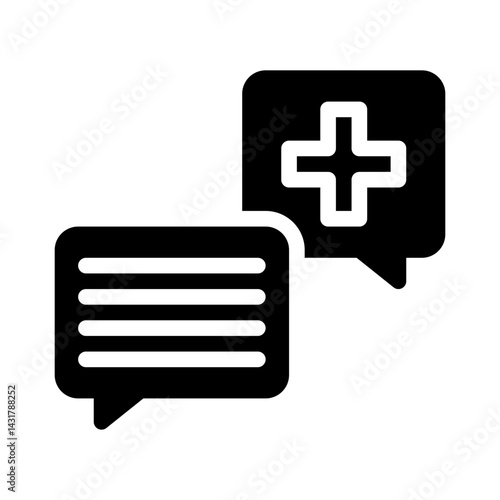 doctor chat glyph icon