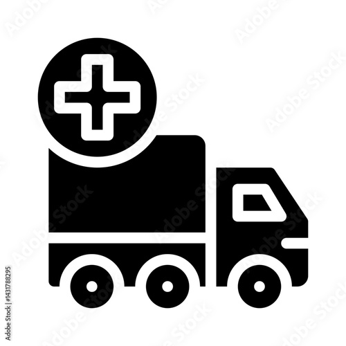 medicine delivery glyph icon