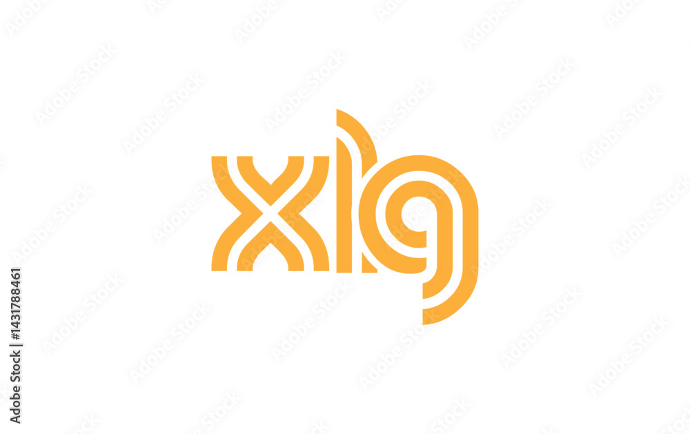 Obraz premium XLG Creative Unique Modern Letter Logo Design. Stylized logo featuring a unique letter design, presenting abstract minimalist aesthetics and modern appeal.