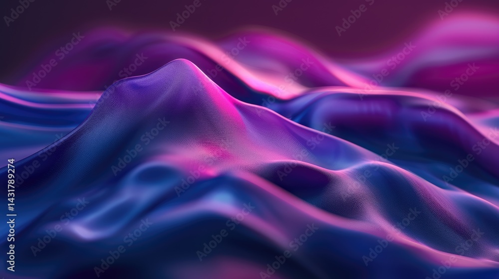 Obraz premium Abstract purple color wave flowing express the energetic ripple. Seamless texture of vividness curve swirling convey sense of harmony and wonderful scene perfect for effect and graphic design. AIG51.
