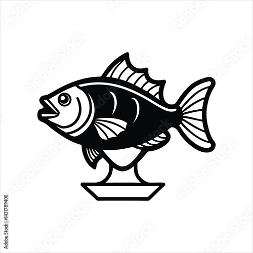 Mounted Fish Silhouette Trophy Illustration