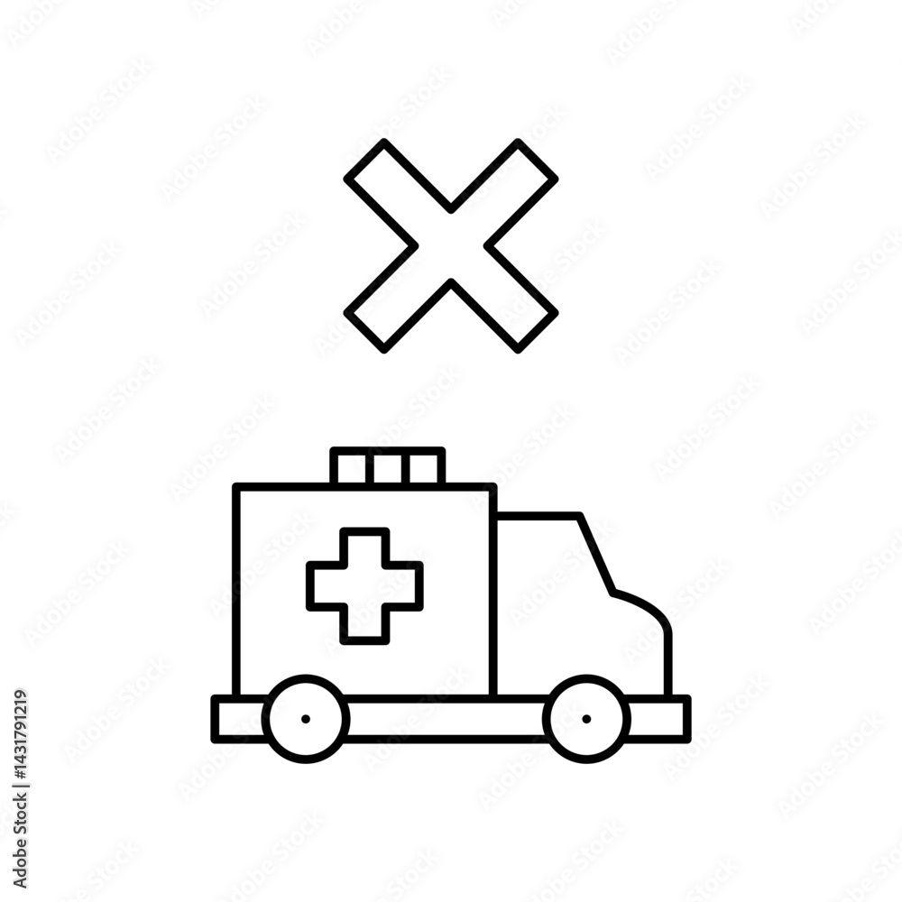 Obraz premium ambulance icon design failed