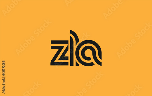 ZLA Creative Unique Modern Letter Logo Design. Stylized logo featuring a unique letter design, presenting abstract minimalist aesthetics and modern appeal.