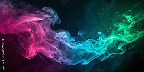 Abstract Pink and Teal Smok...
