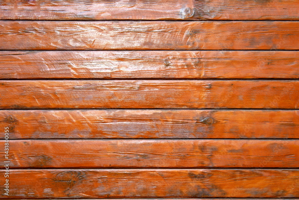 Naklejka premium Texture of wooden panel painted in brown color, glossy.