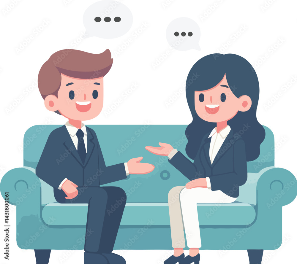 vector business partners sitting talking vector business partners sitting talking