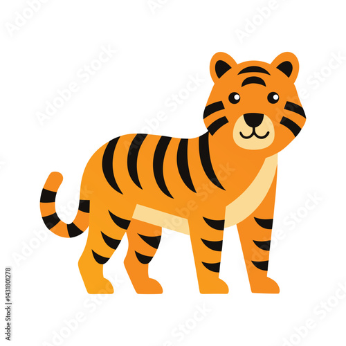 A colorful tiger vector art illustration