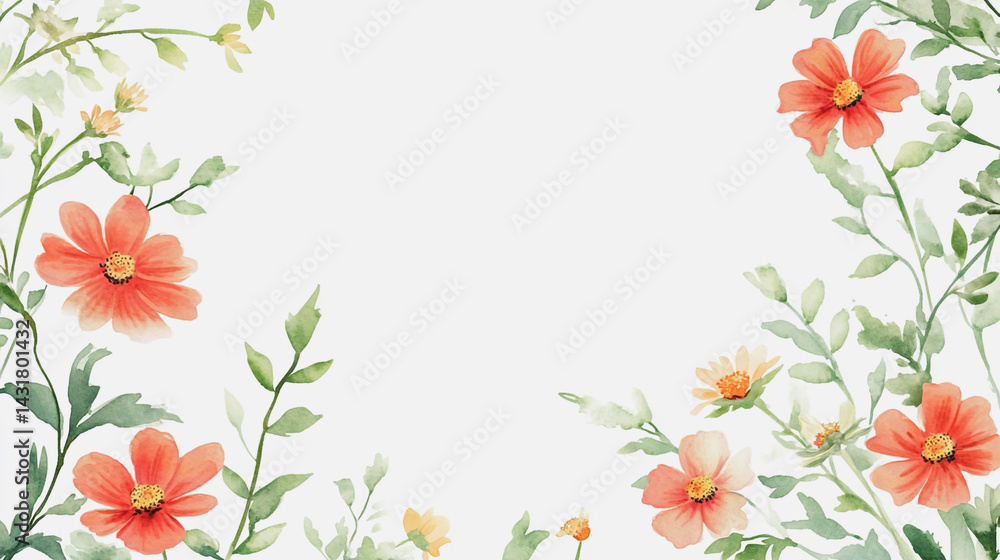 Elegant wedding invitation card background . Minimal hand painted watercolor Chamomile flowers texture template background. Design for wedding, vip cover, poster, rsvp moderncard.Valentine's Day Elegant wedding invitation card background . Minimal hand painted watercolor Chamomile flowers texture template background. Design for wedding, vip cover, poster, rsvp moderncard.Valentine's Day