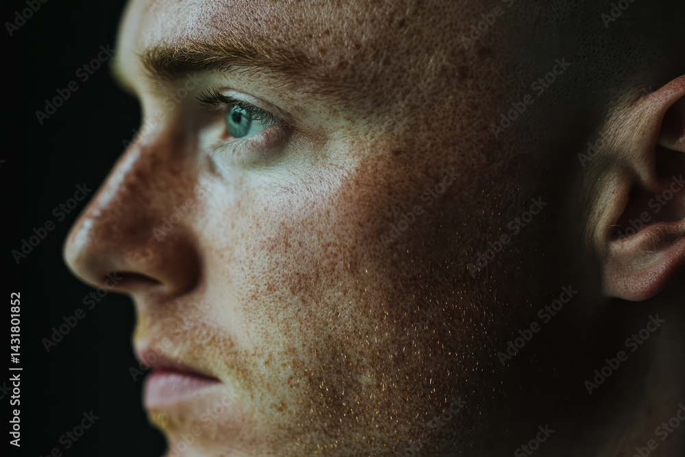 Obraz premium Man with hair loss due to alopecia isolated