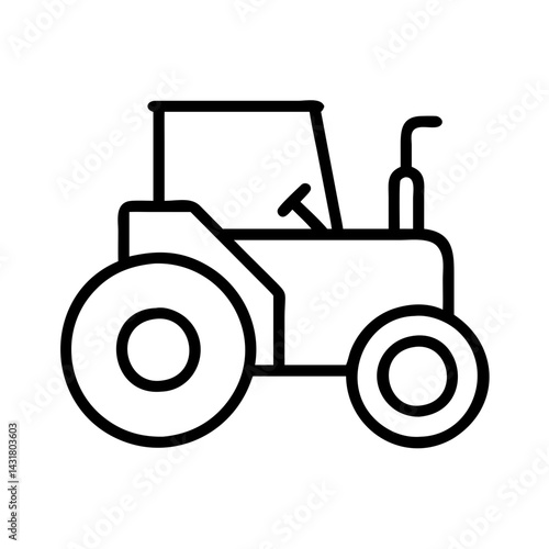Tractor outline icon vector agriculture farm vehicle farming equipment machinery rural industry