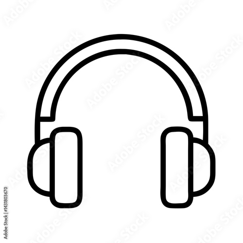 Headphones vector icon illustration music audio listen sound headset earphone entertainment device accessory