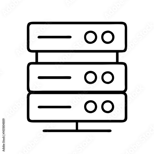 Server rack data center database hosting network mainframe system storage information technology icon